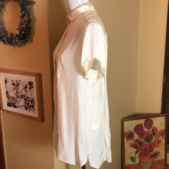 RAG & BONE size 6 Silk Tunic Ecru Metal Buttons Romantic Breathable Elegant $249 - Picture 4 of 12